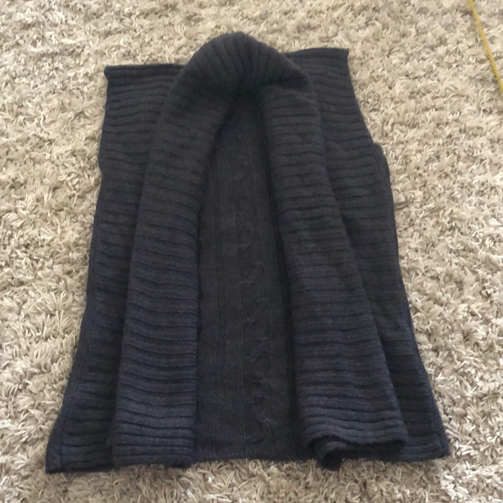 Gray vest with huge collar, alpaca&wool&acrylic mix, Zara, size M,